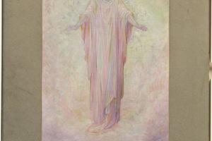 素描合集-Louis Comfort Tiffany--Drawing of a figure of Christ