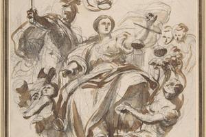 素描合集-Lorenzo de' Ferrari--Study of Justice Dispensing Rewards to the Arts