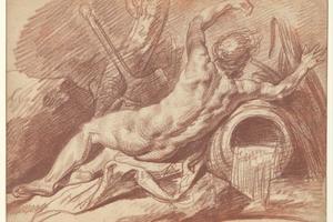 素描合集-Jean-Baptiste Greuze--Reclining River God