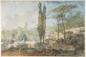 素描合集-Louis Gabriel Moreau--View of a Park
