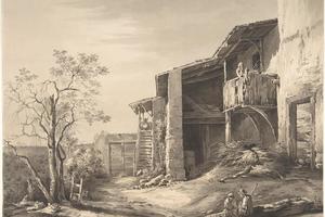 素描合集-Jean Jacques de Boissieu--Farmyard