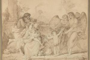 素描合集-Jean Jacques Lagrenée--Rest on the Flight into Egypt
