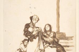 素描合集-Goya--Women with Children by a Wayside Cross