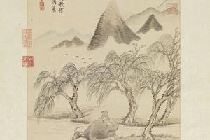 画柳塘春牧轴