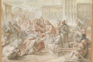 素描合集-Aurelio Luini--The Martyrdom of Saint Lawrence