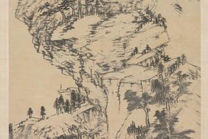 仿郭忠恕山水挂轴
