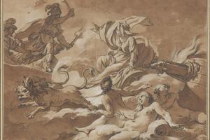 素描合集-Jean-Baptiste Marie Pierre--Cybele Prevents Turnus from Setting Fire