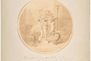 素描合集-Jules-Frédéric Bouchet--Circular Drawing of a Classical Interior