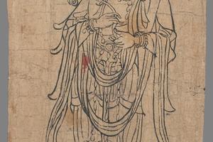 绘画P3993線描立佛像