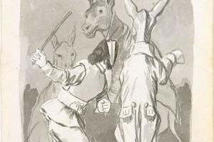 素描合集-Goya--Masquerading Asses