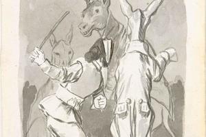 素描合集-Goya--Masquerading Asses