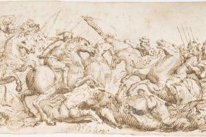 素描合集-attributed to Francesco Allegrini--Cavalry Engagement1