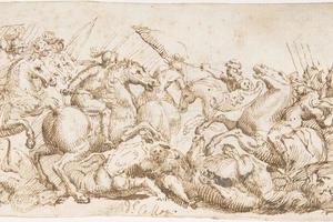 素描合集-attributed to Francesco Allegrini--Cavalry Engagement1