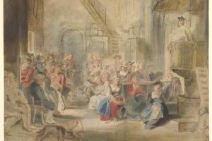 素描合集-Peter Paul Rubens--A Sermon in a Village Church