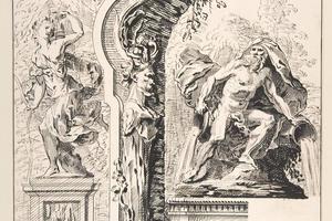 素描合集-Workshop of Gilles-Marie Oppenord--Study for a Garden Capriccio
