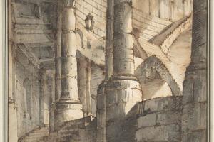 素描合集-attributed to Mauro Berti--Framed Design for a Stage Set