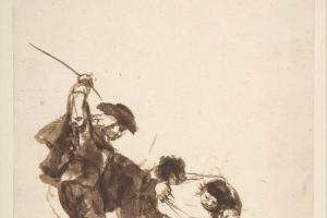 素描合集-Goya--A Man Interfering in a Street Fight, from Images of Spain Album