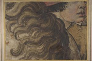 素描合集-School of Raphael--Head of a boy and section of a horse's mane