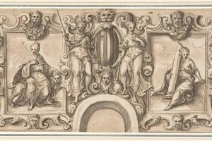 素描合集-Bernardino India--Design for a Wall Decoration over an Arched Doorway