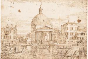 素描合集-Bernardo Bellotto--San Simeone Piccolo, Venice, Seen from the Grand Canal