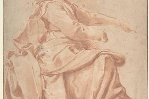 素描合集-Pietro Faccini--Seated Female Figure