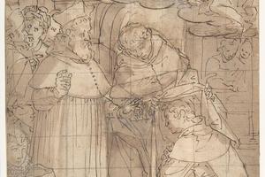 素描合集-Aurelio Lomi--Saint Hyacinth Receiving the Dominican Habit