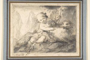 素描合集-Bartolomé Estebán Murillo--The Infant St. John the Baptist