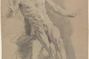 素描合集-Jean Restout le jeune--Seated Male Nude