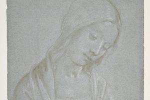 素描合集-Attributed to Piero di Cosimo--Bust of a Young Woman