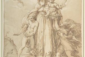 素描合集-Giuseppe Cades--The Virgin Immaculate with the Christ Child