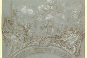 素描合集-Gregorio de' Ferrari--Ceiling Design with the Presentation in the Temple