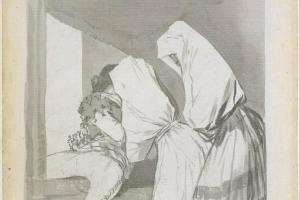 素描合集-Goya--They Got the Confessor to Climb in by the Window