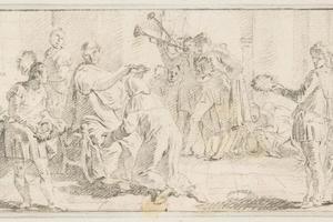 素描合集-Giovanni Battista Tiepolo--Illustration for a Book Allegorical Scene of Coronation