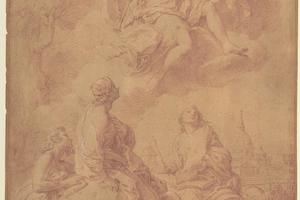 素描合集-Pompeo Batoni--Allegory in Honor of Pope Benedict XIV