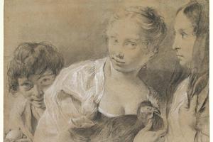 素描合集-Giovanni Battista Piazzetta--Boy with an Egg, Girl with a Hen