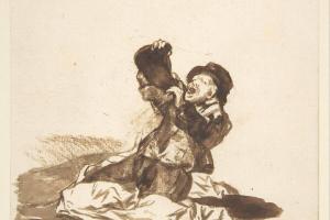 素描合集-Goya--A Man Drinking from a Wine Skin; Images of Spain Album