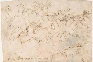素描合集-attributed to Francesco Allegrini--Cavalry Engagement 2