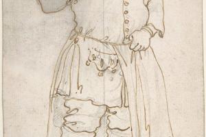 素描合集-Canaletto--Man Smoking a Pipe (recto); Standing Man and Two Studies
