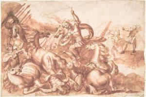 素描合集-Francesco Allegrini--Battle Scene