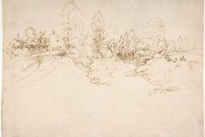 素描合集-Fra Bartolomeo--Wooded Approach to a Town