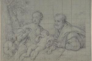 素描合集-Sassoferrato--The Holy Family with the Infant Saint John the Baptist