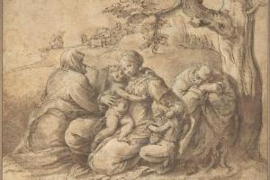 素描合集-Polidoro da Caravaggio--The Holy Family