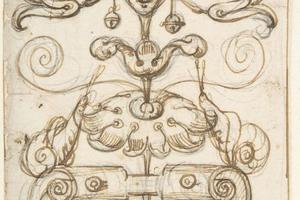 素描合集-attributed to Andrés de Melgar--Grotesque with a Cat