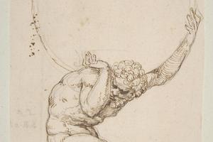 素描合集-Baldassare Tommaso Peruzzi--Crouching Figure of Atlas