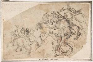 素描合集-attributed to Francesco Allegrini--Cavalry Charge
