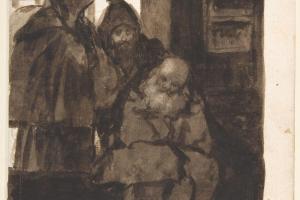 素描合集-Goya--Monks in an Interior; Images of Spain