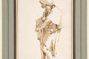 素描合集-Giovanni Battista Tiepolo--Standing Man in a Turban