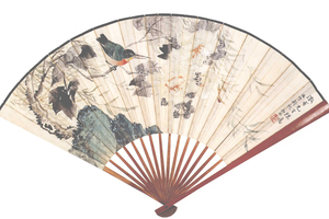 芙蓉翠鸟成扇