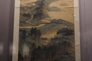 张大千仿董源青绿山水图轴