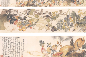 蔬果绢本长卷绢